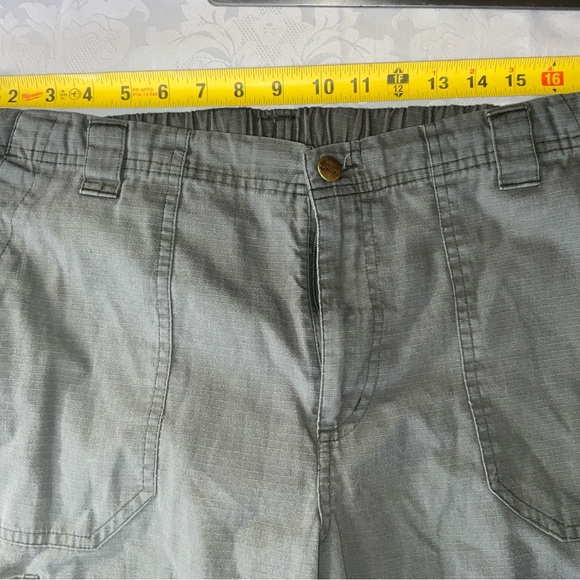 Carhartt Green Drawstring Button Pull On Hiking Cargo Pant Mens Size Medium Tall - Picture 5 of 11